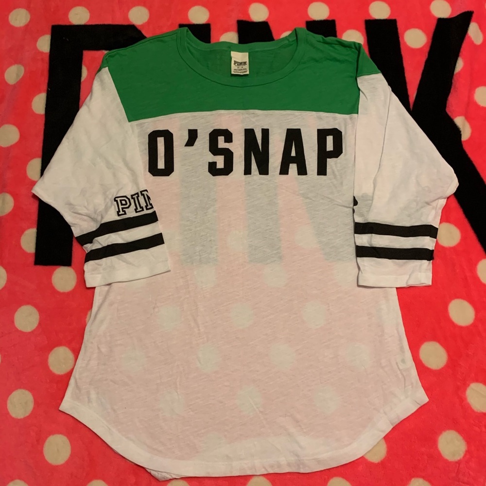 VS Pink St Patrick’s 3/4 sleeve tee Sz m